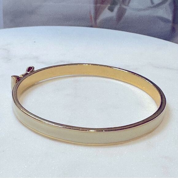 Kate Spade - "Take A Bow" Cream Enameled Bangle Bracelet - Picture 7 of 12
